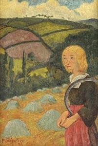 若いブルトンの少女と干し草の山、1924年 作： Paul Sérusier