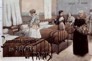 パリの貧しい人々、20 世紀初頭 (デッサン) 作： Paul Thiriat