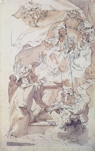 聖バーナードと聖母子イエス、18世紀。 作： Paul Troger