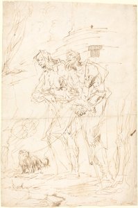 犬を連れた 2 人の物乞い 作： Paul Troger