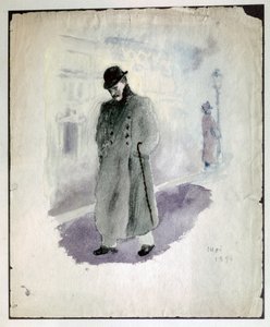 ポール・ヴァレリー：自画像1894年（水彩）
