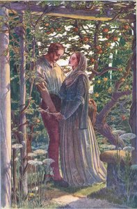 最も珍しい愛情の公正な出会い、The Tempest、1908年のイラスト