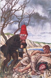 4本の足と2つの声：最も繊細なモンスター！、The Tempest、1908年のイラスト 作： Paul Vincent Woodroffe
