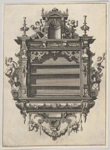 Verscheyden Schrynwerckの壁取り付け式棚ユニット... [Plusieurs Menuiseries ...]、1658。 作： Paul Vredeman de Vries