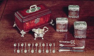 茶道具（1735年頃）（銀・木 作： Paul de Lamerie