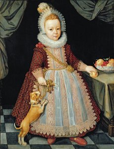 がらがらを持つ子供の肖像画 作： Paul van Somer