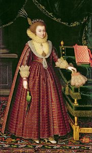 女性の肖像、おそらくエリザベス、ケリー伯爵夫人、c.1619-20（キャンバスに油彩）