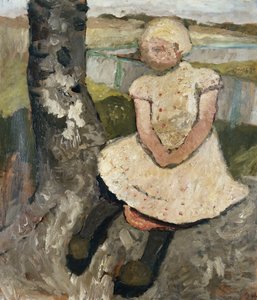 木の下に座っている子供。木の下に座っている子供、1905年頃 作： Paula Modersohn Becker