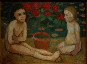 2つの座っている子ファイル 作： Paula Modersohn Becker