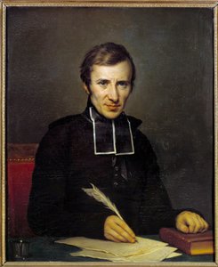 フェリシテ・ロベール・ド・ラメンネ（1782-1854）の肖像 フランスの作家 ジャン＝バティスト・ゲラン・ポーラン（1783-1855）による絵画 1826年 ヴェルサイユ、ヴェルサイユ城、トリアノン 作： Paulin Jean Baptiste Guerin