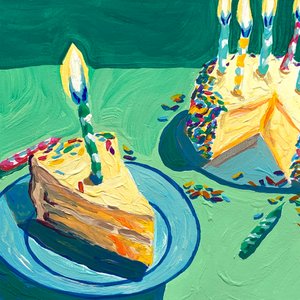 お祝いのケーキの切り身