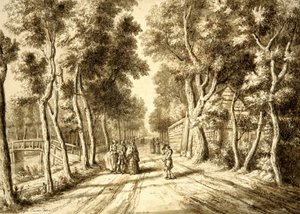 ワッセナー方面から見たベズイデンホウトセウェグ（1756年 作： パウルス・コンスタンティン・ラ・ファーグ