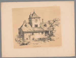 イクセルのカントリーハウスの眺め Ixelles (オブジェクトのタイトル) Paulus Lauters の Picturesque Faces (シリーズ タイトル) Etrennes pittoresques pour 1839, par Lauters (シリーズタイトル) 作： Paulus Lauters