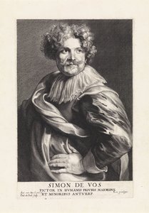 画家シモン・デ・ヴォスの肖像 作： Paulus Pontius