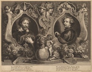 ルーベンスとヴァン・ダイク、二重の肖像画 作： Paulus Pontius, after Sir Anthony van Dyck and Erasmus Quellinus II