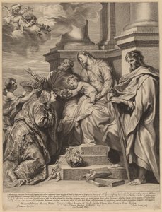 幼子イエスに戴冠される聖ロザリア 作： Paulus Pontius, after Sir Anthony van Dyck