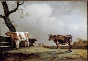 ザ・メドウ(油彩・キャンバス 作： Paulus Potter