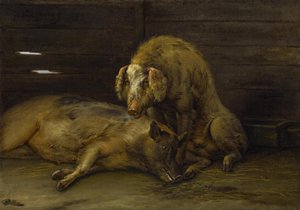 Styの2匹の豚、1649 作： Paulus Potter