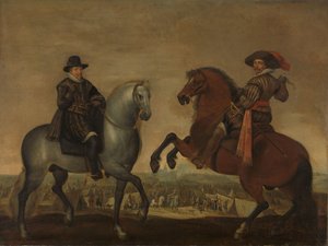 馬に乗ったマウリッツ王子とフレデリック・ヘンドリック王子 作： Pauwels van Hillegaert (workshop of)