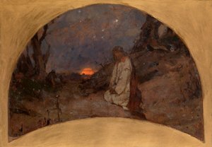 オリーブの庭での苦悩 (庭での苦悩; キエフの聖ボロディミール大聖堂のスケッチ) - Pavel Alexandrovich Svedomsky (Svedomski) (1849-1904) の作品 )、h 作： Pavel Alexandrovich Svedomsky