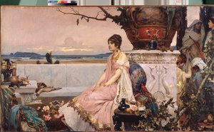 Femme romaine au puits (Roman Woman at the Well) - Peinture de Pavel Alexandrovich Svedomsky (Svedomski) (1849-1904), huile sur toile, art russe 作： Pavel Alexandrovich Svedomsky
