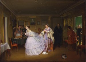少佐が提案をする、1851年 作： Pavel Andreevich Fedotov