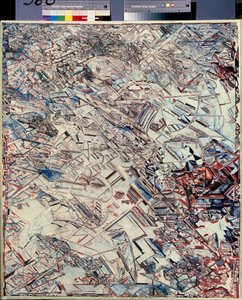構成。 Pavel Nikolayevich Filonov (1883-1941) の絵画、キャンバスに油彩、ロシア美術、前衛、抽象美術。 国立ロシア美術館、サンクトペテルブルク。 作： Pawel Nikolajewitsch Filonow