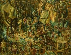組成。船、1913-1915 作： Pavel Nikolayevich Filonov