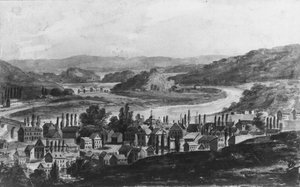 中央ニューヨーク州のモホーク川沿いの町、1811-ca. 1813年。 作： Pavel Petrovic Svin