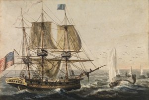 1811年頃、ニューファンドランド海岸沖で船の食料庫にタラを補充。 1813年。 作： Pavel Petrovic Svin