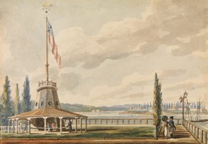 旅行者が最初に見たニューヨーク—バッテリーとフラッグスタッフ、1811年頃。 1813年。 作： Pavel Petrovic Svin