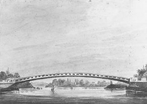 フィラデルフィアのスクールキルに架かるアッパー ブリッジ — 背景のレモン ヒル、1811 年頃。 1813年。 作： Pavel Petrovic Svin