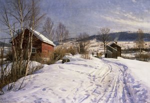冬の風景、リレハンメル 作： Peder Monsted