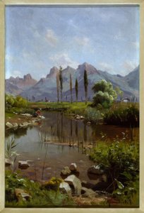 ジュネーブ湖のストリーム 作： Peder Monsted