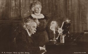 エドヴァルドとニーナグリーグのピアノ 作： Peder Severin Krøyer
