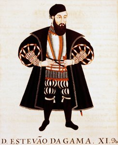 エステバオ・ダ・ガマ（1505年頃～1576年）、『インドのヴィゾ-レイズのトラタドまたはエピロゴ』の細密画 作： Pedro Barretto de Resende