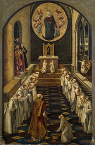ドミニカ人コミュニティへの聖母の御出現、1493-1499 作： Pedro Berruguete