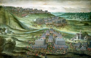 1620年11月7日〜8日のホワイト・マウンテンの戦いの第一段階におけるホワイト・マウンテンでの部隊展開、ローマのサンタ・マリア・デッラ・ヴィットリア教会に保存されているピーテル・スナイアス（1592〜1667）の絵画
