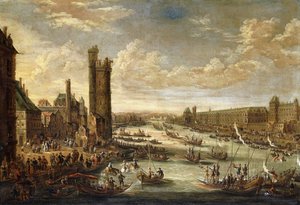 ルーヴル美術館とトゥールドネスルに向けたパリの眺め、1671-77年