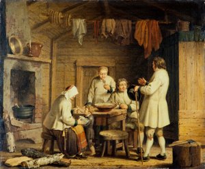 ダレカリアのモラの人々、1800年頃（キャンバスに油彩） 作： Pehr Hilleström
