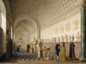 1796年にストックホルムの王宮にある王立美術館の内部ギャラリー