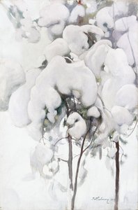 雪に覆われた松の苗木 作： Pekka Halonen