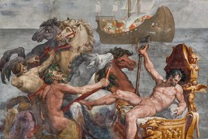 海王星とユリシーズの船、ポリュフェモスの部屋の細部 作： Pellegrino Tibaldi
