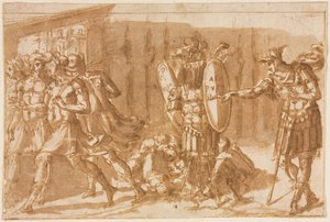 トロフィーを持つ勝利兵士、1550年代。 作： Pellegrino Tibaldi
