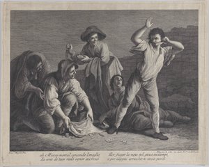 ギャンブルをしている人々のグループ, 1770-1800., 1770-1800. 作： Pellegrino dal Colle