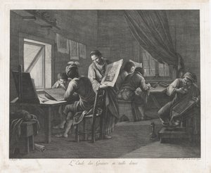 版画ワークショップ、1750-1800。、1750-1800。 作： Pellegrino dal Colle