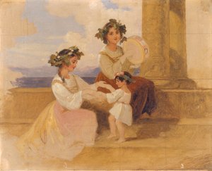 「農民の少女 - ソレント」、1820-1885 作： Penry Williams