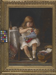 Uma Mãe Ansiosa (óleo sobre tela) 作： Percival de Luce