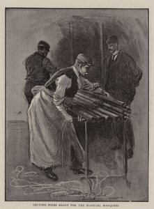 病院のマーキーのためにポールを準備する 作： Percy F.S. Spence