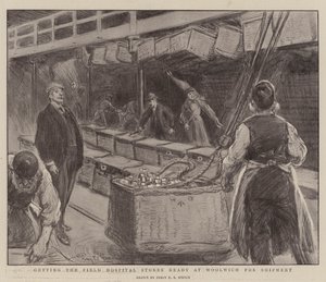 Woolwichでの輸送のための病院病院の準備 作： Percy F.S. Spence